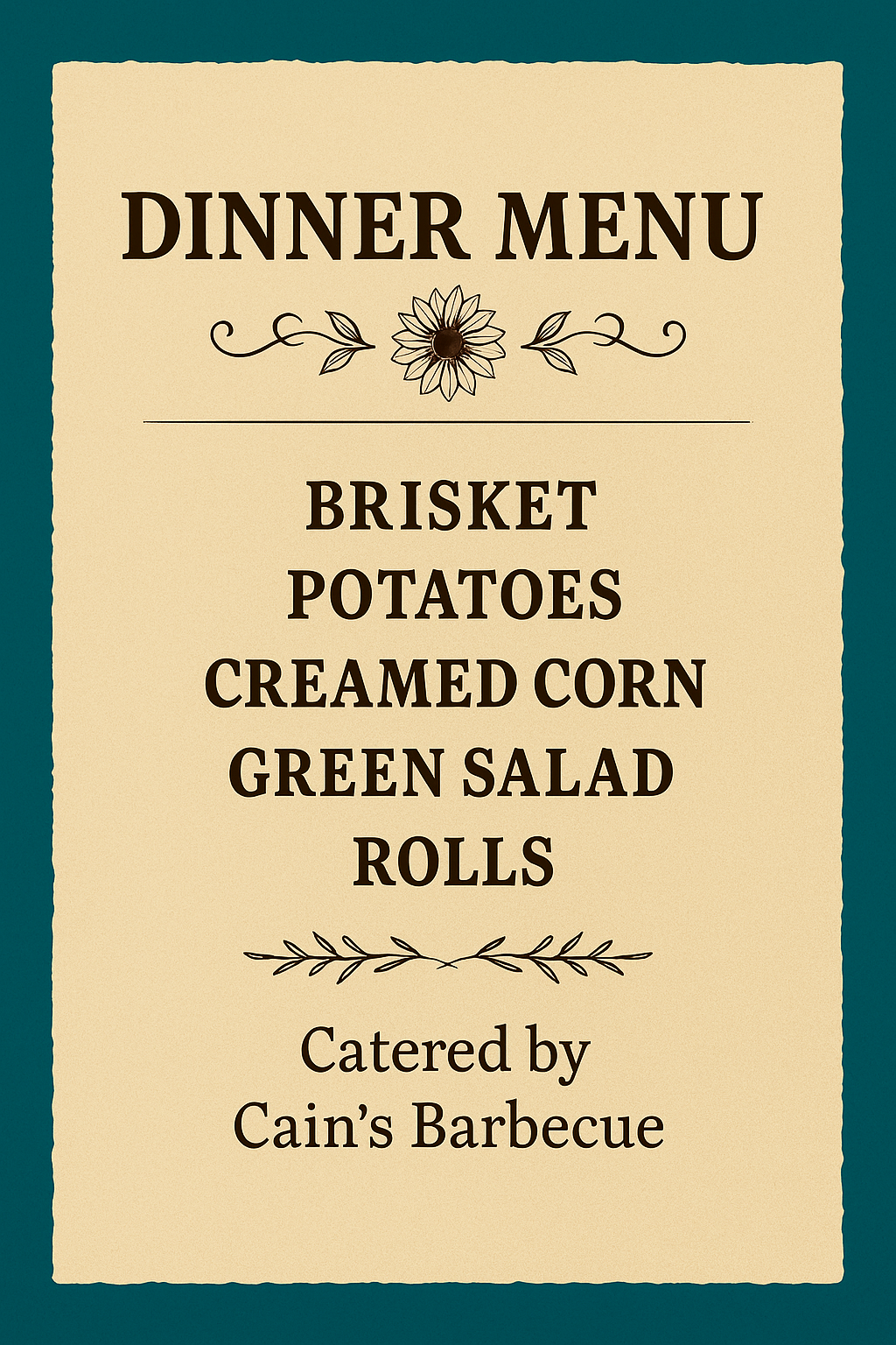 Dinner Menu